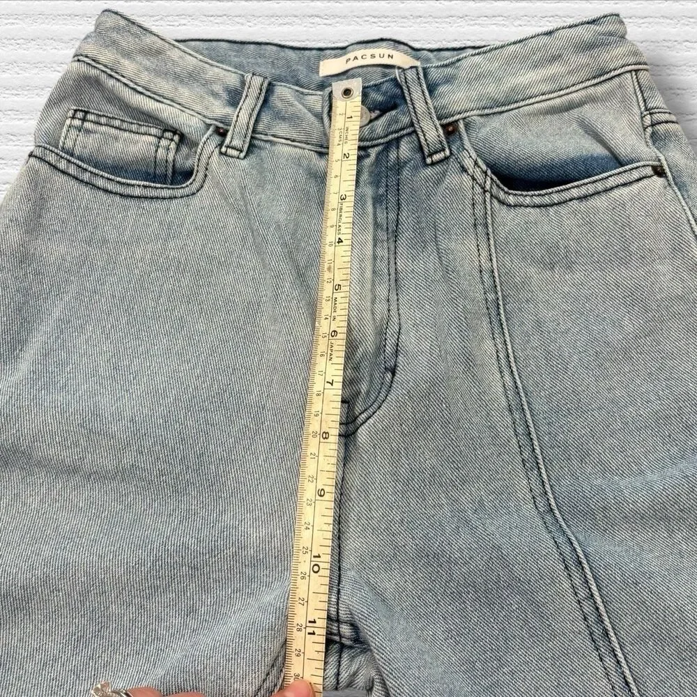 PacSun 90s Boyfriend Jeans XS Women’s Light Wash High Rise Straight Leg - Picture 5 of 10